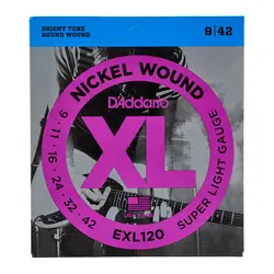 Electric guitar strings, super light gauge